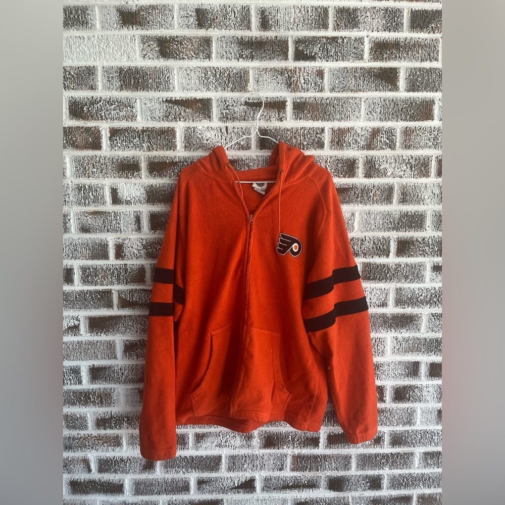 Philadelphia Flyers NHL Official Fleece Hooded Zip Up Jacket. Size XL.